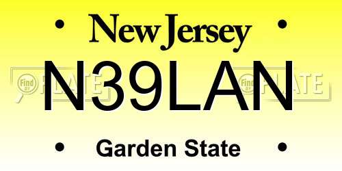 N39LAN New Jersey License Plate