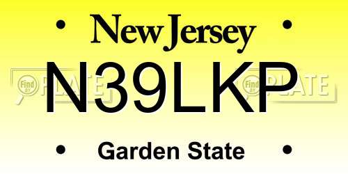N39LKP New Jersey License Plate