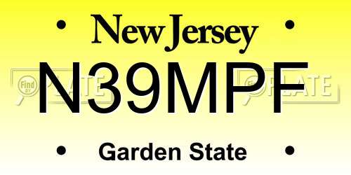 N39MPF New Jersey License Plate