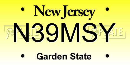 N39MSY New Jersey License Plate
