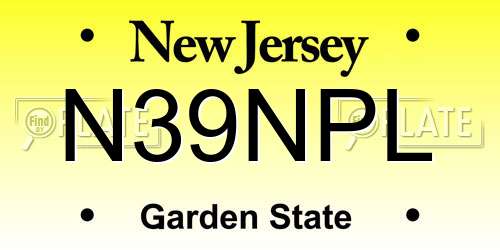 N39NPL New Jersey License Plate