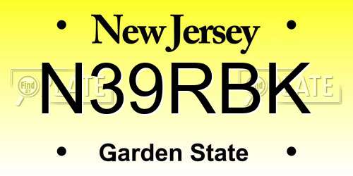 N39RBK New Jersey License Plate