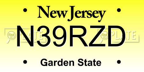 N39RZD New Jersey License Plate