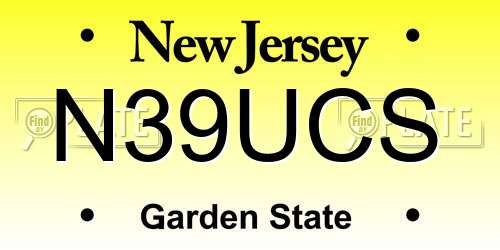 N39UCS New Jersey License Plate