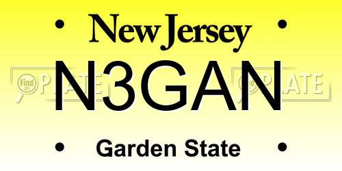 N3GAN New Jersey License Plate