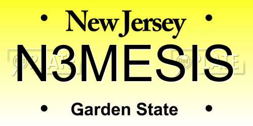 N3MESIS New Jersey License Plate