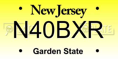 N40BXR New Jersey License Plate