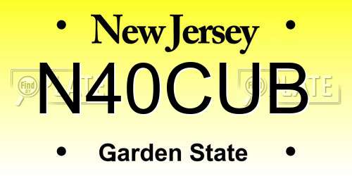 N40CUB New Jersey License Plate