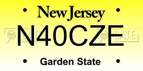 N40CZE New Jersey License Plate