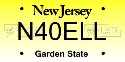 N40ELL New Jersey License Plate