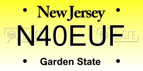 N40EUF New Jersey License Plate