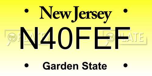 N40FEF New Jersey License Plate