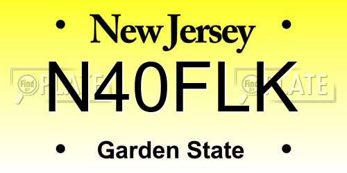 N40FLK New Jersey License Plate