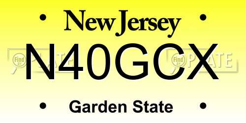 N40GCX New Jersey License Plate