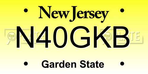 N40GKB New Jersey License Plate