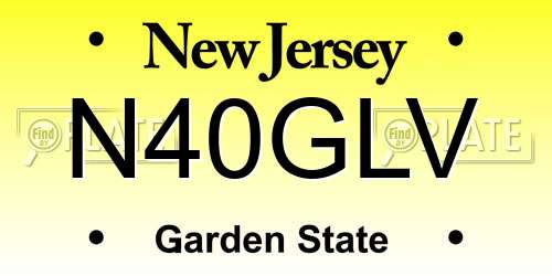 N40GLV New Jersey License Plate