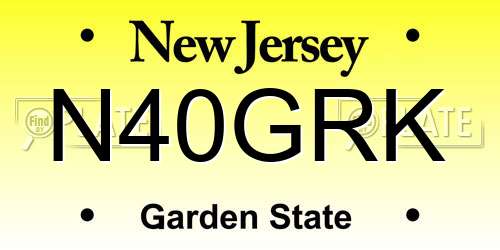 N40GRK New Jersey License Plate