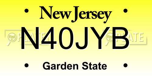 N40JYB New Jersey License Plate