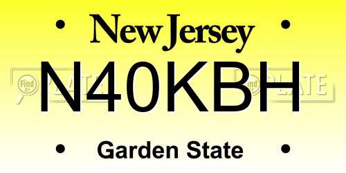 N40KBH New Jersey License Plate