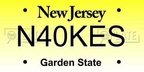 N40KES New Jersey License Plate