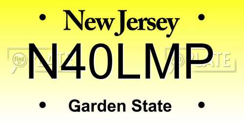 N40LMP New Jersey License Plate