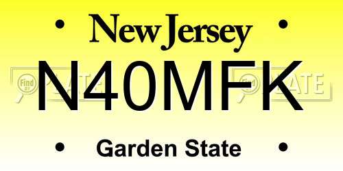 N40MFK New Jersey License Plate