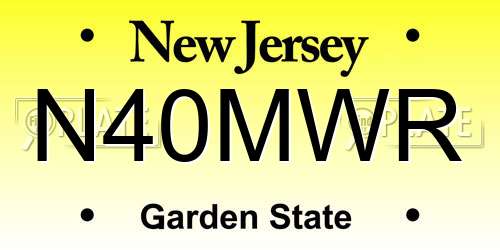 N40MWR New Jersey License Plate