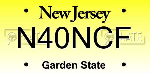 N40NCF New Jersey License Plate