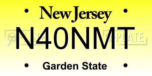 N40NMT New Jersey License Plate
