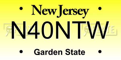 N40NTW New Jersey License Plate