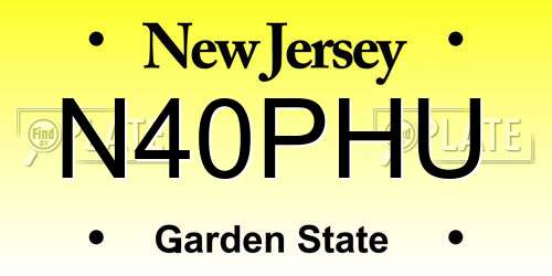 N40PHU New Jersey License Plate