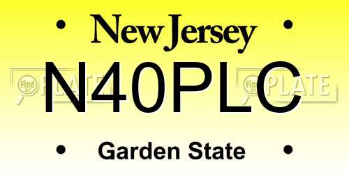 N40PLC New Jersey License Plate