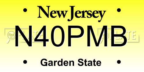N40PMB New Jersey License Plate