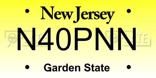 N40PNN New Jersey License Plate
