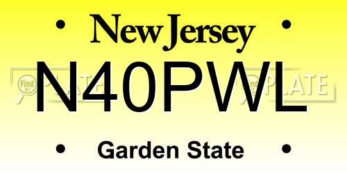 N40PWL New Jersey License Plate