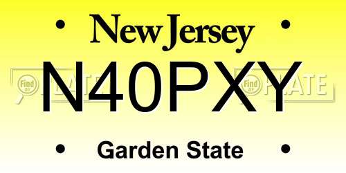 N40PXY New Jersey License Plate