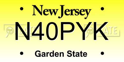 N40PYK New Jersey License Plate