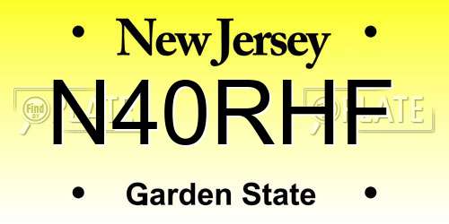 N40RHF New Jersey License Plate
