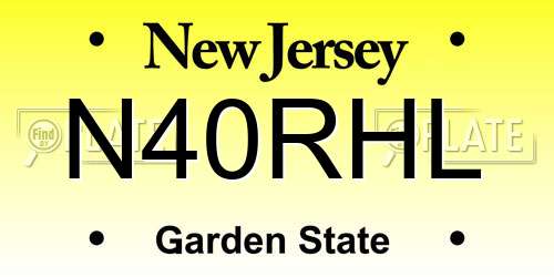 N40RHL New Jersey License Plate