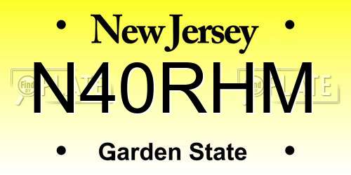 N40RHM New Jersey License Plate