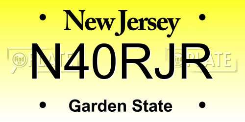 N40RJR New Jersey License Plate