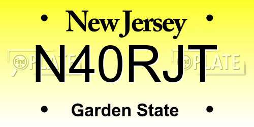N40RJT New Jersey License Plate