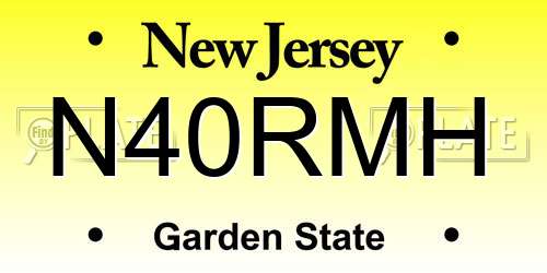 N40RMH New Jersey License Plate