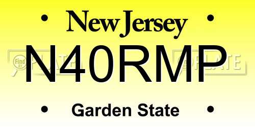 N40RMP New Jersey License Plate