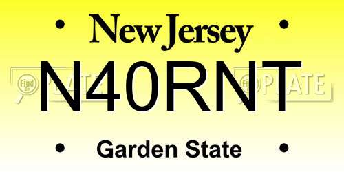 N40RNT New Jersey License Plate