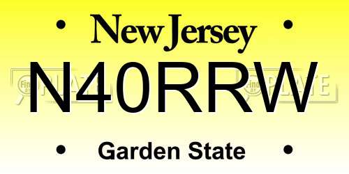 N40RRW New Jersey License Plate