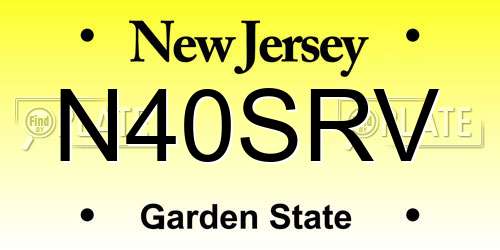 N40SRV New Jersey License Plate