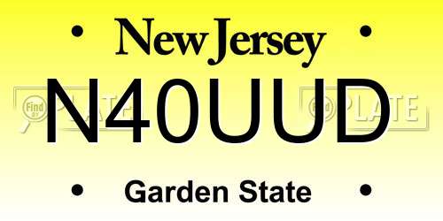 N40UUD New Jersey License Plate