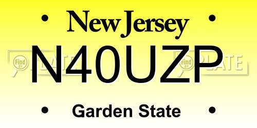 N40UZP New Jersey License Plate