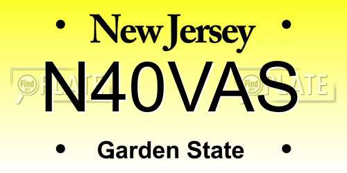 N40VAS New Jersey License Plate